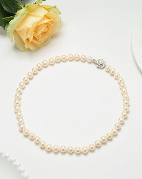 White 9-10mm Freshwater Pearl Necklace AAA Grade - House Of Pearls